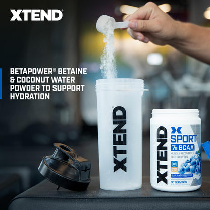 XTEND Sport BCAA Powder Blue Raspberry Ice - Electrolyte Powder for Recovery & Hydration with Amino Acids - 30 Servings - Maple Wellness Supplements