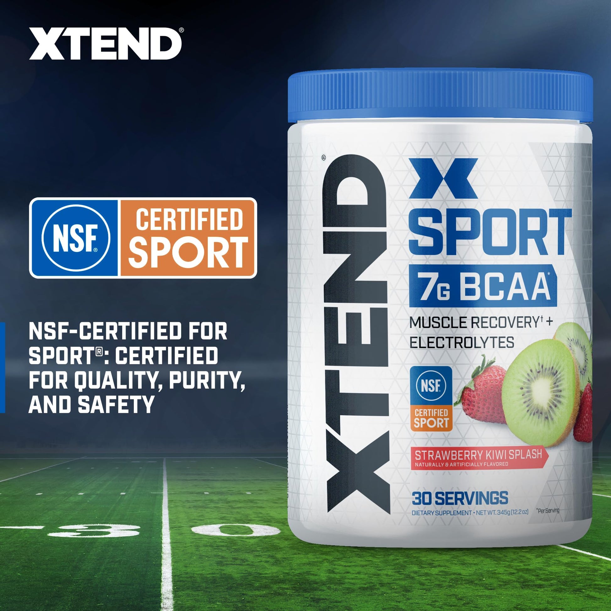 XTEND Sport BCAA Powder Strawberry Kiwi Splash - Electrolyte Powder for Recovery & Hydration with Amino Acids - 30 Servings - Maple Wellness Supplements