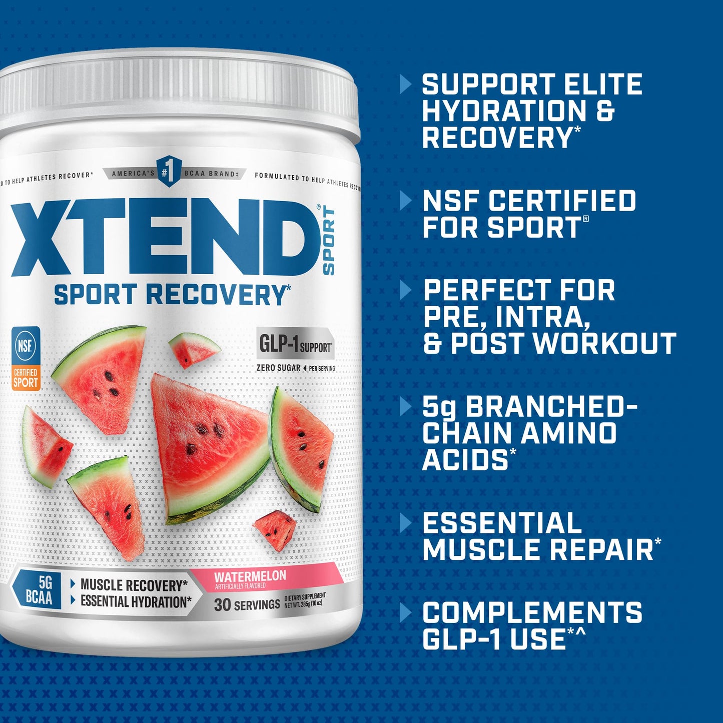 Xtend Sport BCAA Powder Watermelon - Electrolyte Powder for Recovery & Hydration with Amino Acids - 30 Servings - Maple Wellness Supplements