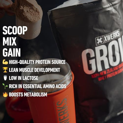 Xwerks Grow 100% New Zealand Grass-Fed Whey Protein - 25g of Pure Isolate Protein - Maple Wellness Supplements