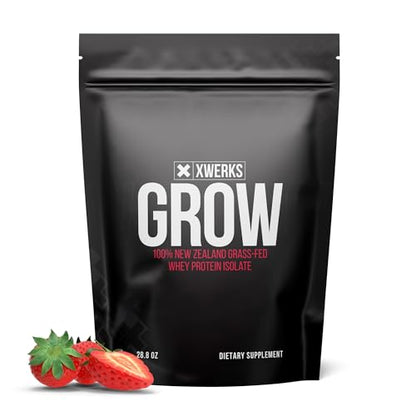 Xwerks Grow 100% New Zealand Grass-Fed Whey Protein - 25g of Pure Isolate Protein - Maple Wellness Supplements