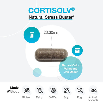 XYMOGEN Cortisolv Cortisol Supplement - Ashwagandha Supplement with L Theanine to Support Healthy Cortisol Levels, Energy, Relaxation and Mental Clarity (60 Capsules) - Maple Wellness Supplements