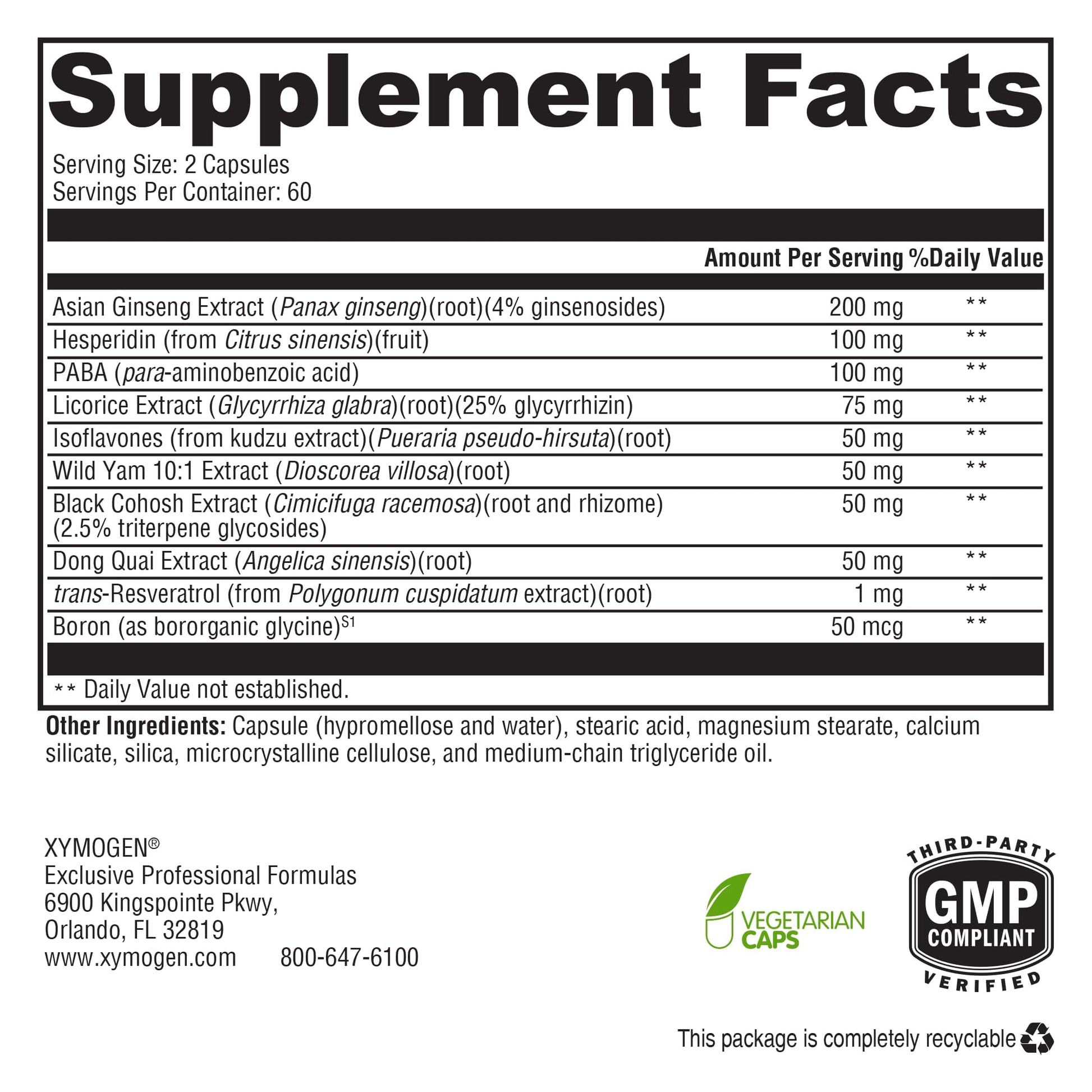 XYMOGEN Medcaps Menopause - Menopause Supplements for Women - Made with Dong Quai, Isoflavones, Ginseng Extract, Licorice Root + Black Cohosh - Gluten Free (120 Capsules) - Maple Wellness Supplements