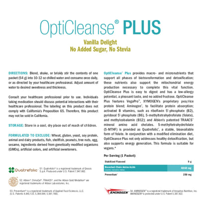 XYMOGEN OptiCleanse Plus - Gut Cleanse Powder - B Vitamins, Plant-Based Protein - Gluten-Free, Sugar-Free & Vegan - Vanilla Delight Flavor - 10 Servings - Maple Wellness Supplements