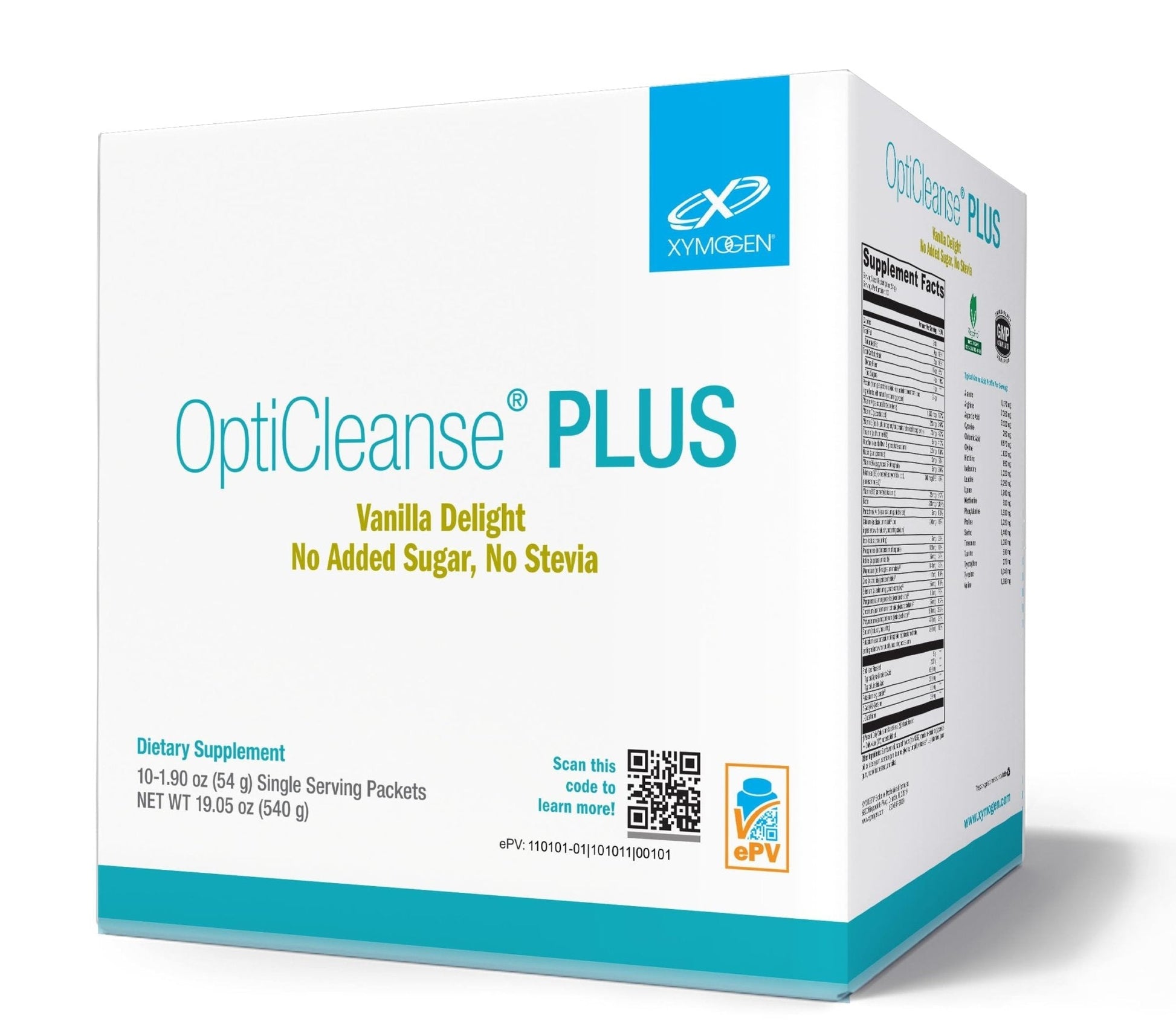 XYMOGEN OptiCleanse Plus - Gut Cleanse Powder - B Vitamins, Plant-Based Protein - Gluten-Free, Sugar-Free & Vegan - Vanilla Delight Flavor - 10 Servings - Maple Wellness Supplements