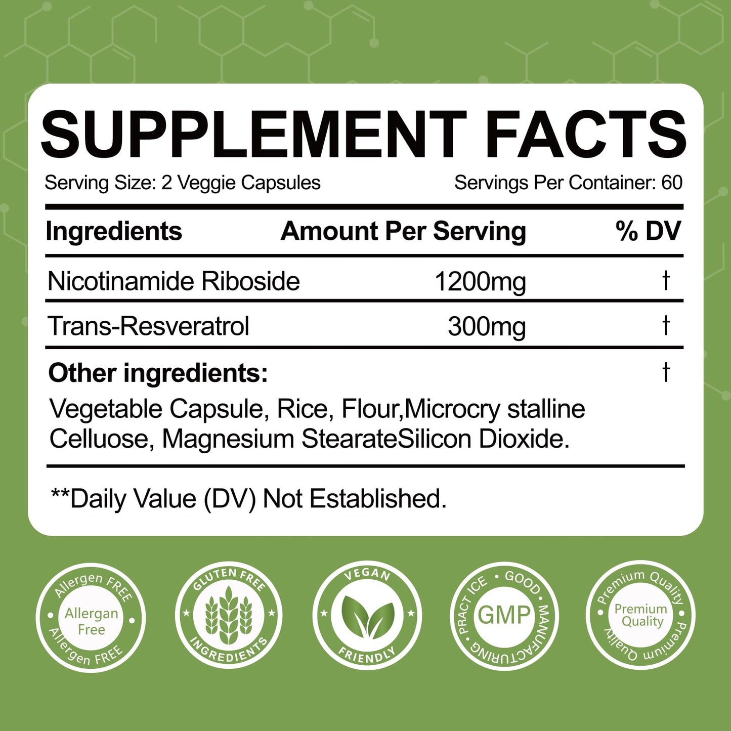 Yalei NAD Resveratrol Supplement 1500mg,120 Veggie Capsules | Liposomal NAD Plus Boosting | Support Cellular Health, Stamina & Healthy Aging for Women & Men | Non-GMO - Maple Wellness Supplements