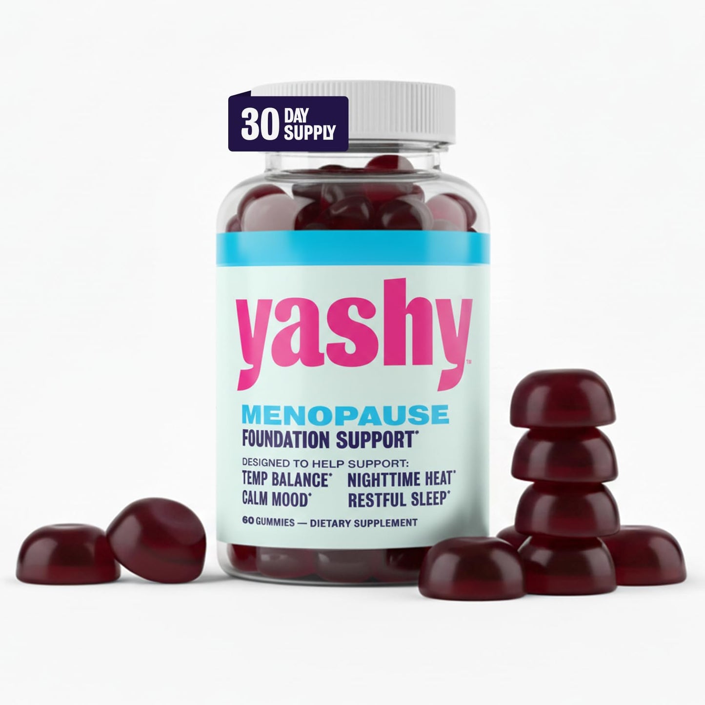 Yashy Gummies for Menopause | Hormone-Free Supplements for Women | Clinically Backed | 30 Servings | Helps Alleviate Hot Flashes, Night Sweats, & Mood Swings | Supports Libido | BlackBerry Flavor - Maple Wellness Supplements