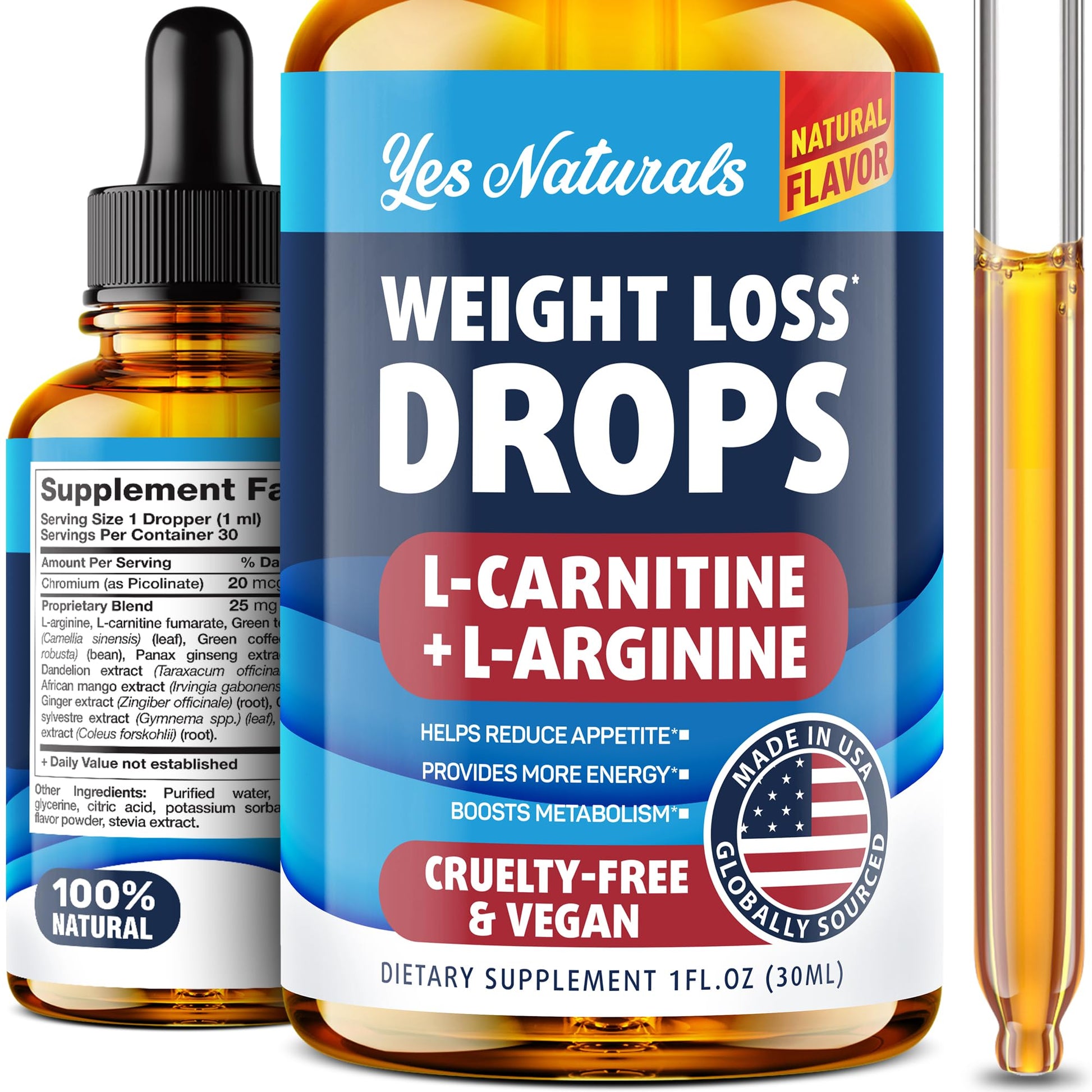 YES NATURALS! Weight Loss Drops - Natural Metabolism Booster & Appetite Suppressant - Maple Wellness Supplements