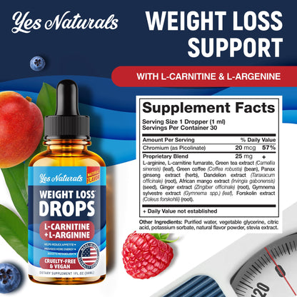 YES NATURALS! Weight Loss Drops - Natural Metabolism Booster & Appetite Suppressant - Maple Wellness Supplements