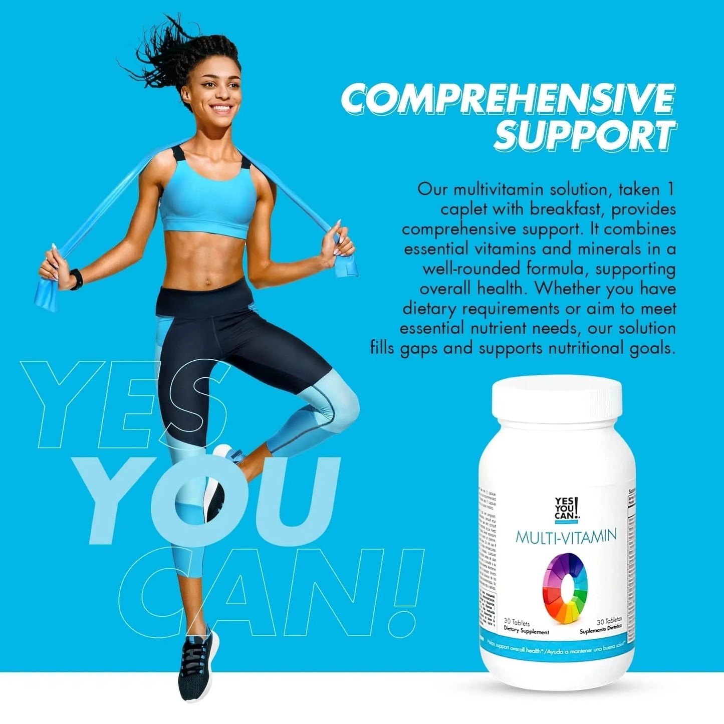 Yes You Can! Daily Multivitamins for Men and Women - Helps Assist Overall Health & Well-Being, Contains Antioxidants - Maple Wellness Supplements