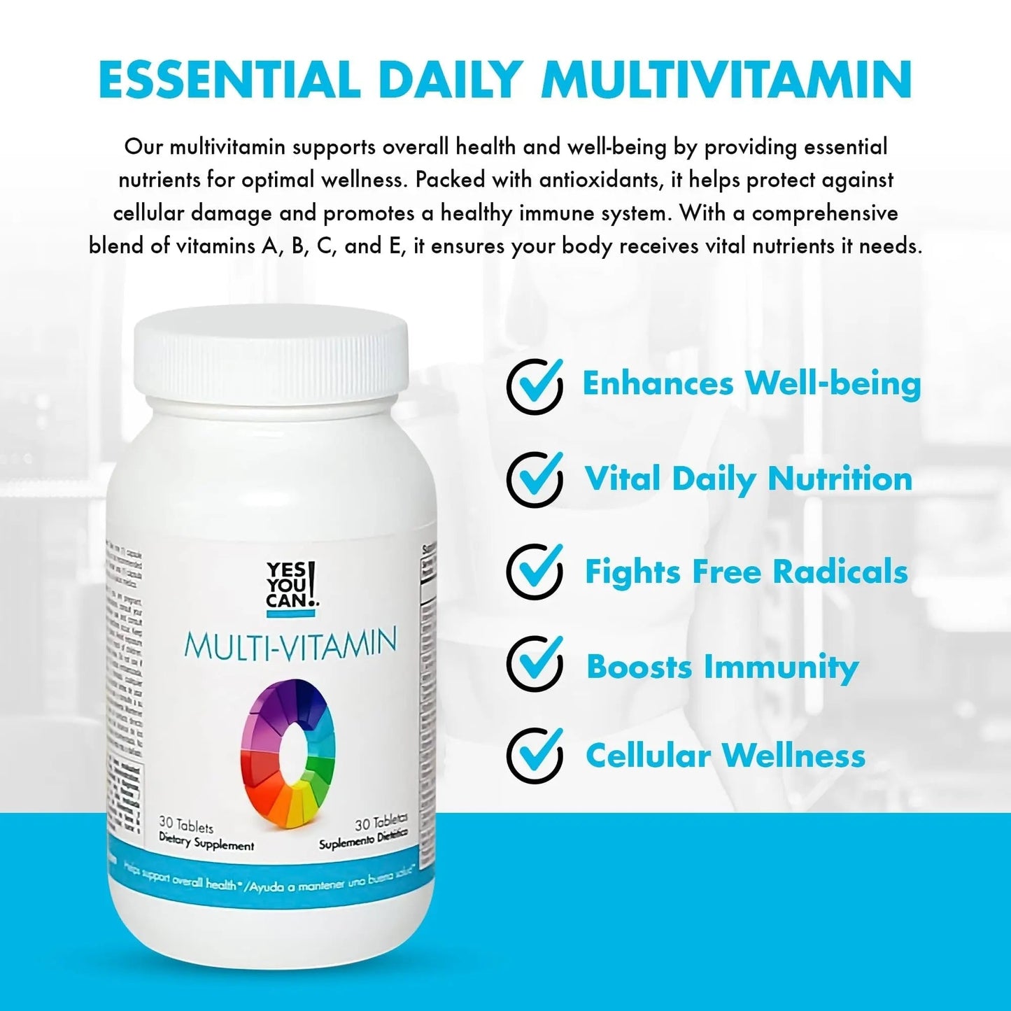 Yes You Can! Daily Multivitamins for Men and Women - Helps Assist Overall Health & Well-Being, Contains Antioxidants - Maple Wellness Supplements