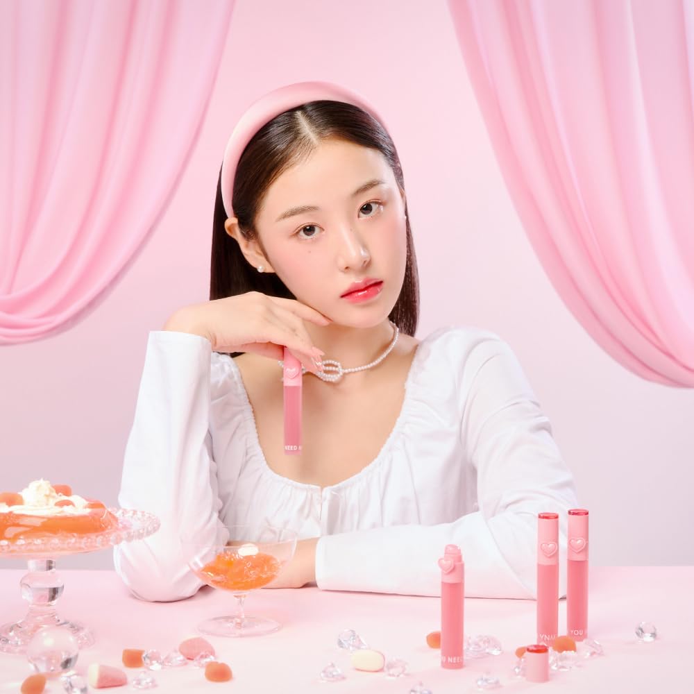 YNM Heart Jelling Tint, PEPPER JELLING, Silicone Lip Brush Included, K-Beauty, Non-Sticky, Moisturizing, Smudge-Proof, Korean Lip Tint, Long-Lasting, Vivid Color, 0.09 oz - Maple Wellness Supplements
