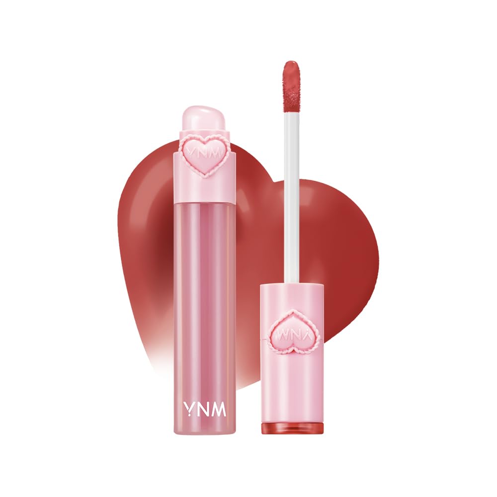 YNM Heart Jelling Tint, PEPPER JELLING, Silicone Lip Brush Included, K-Beauty, Non-Sticky, Moisturizing, Smudge-Proof, Korean Lip Tint, Long-Lasting, Vivid Color, 0.09 oz - Maple Wellness Supplements