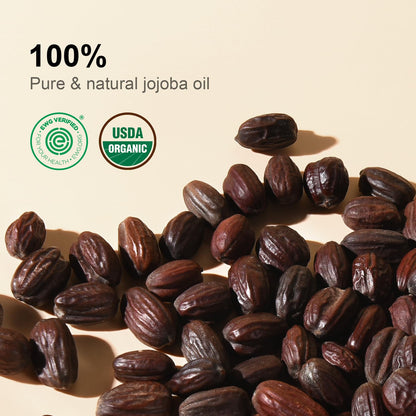 Yoken Pure Jojoba Oil Organic USDA Certified 16 fl oz, 100% Natural Jojoba Oil for Hair - Maple Wellness Supplements