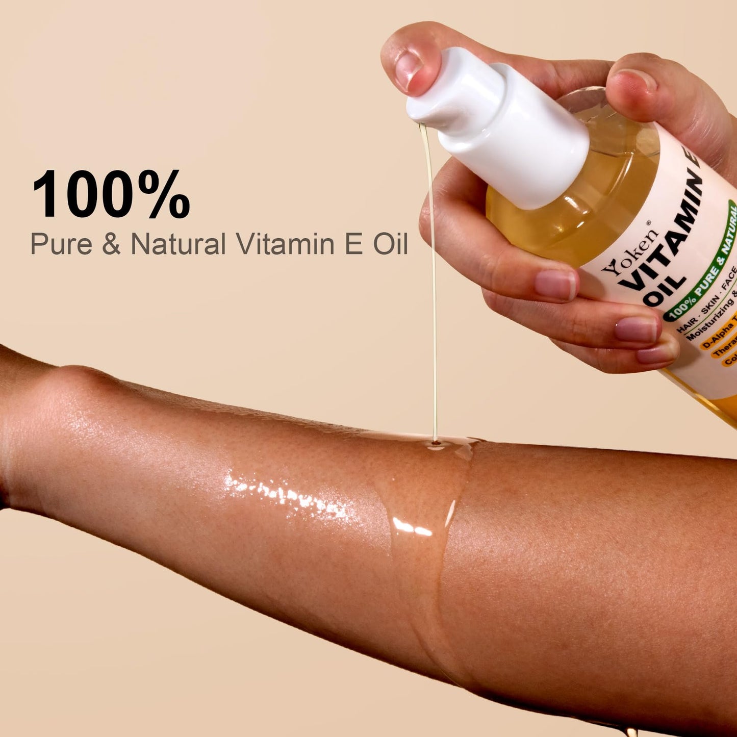 Yoken Vitamin E Oil 8 Oz Vitamin E oil for Skin Vitamine oils for Face Perfect Bath and Body Oil Cold Pressed Hexane - Maple Wellness Supplements