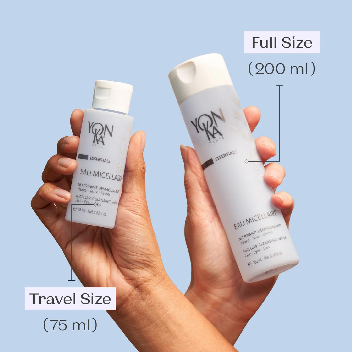 Yonka Eau Micellaire Travel Size | Micellar Water and Cleansing Makeup Remover | Gentle Face Wash with Rose and Chamomile to Remove Impurities and Hydrate | Paraben-Free | 2.53 fl oz - Maple Wellness Supplements
