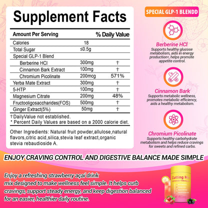 Yooloks Cutting Drink Mix – 5-HTP, Yerba Mate & Magnesium, FOS | Supports Satiety Signaling, Energy & Gut Health - Maple Wellness Supplements