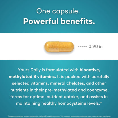 You Vites - Methylated Multivitamin for Men and Women, Methyl Multi Without Iron - 60 Capsules, MTHFR Supplement with Methyl B12, Methylfolate (5-MTHF), CoQ10 for Energy, Heart and Mood Support - Maple Wellness Supplements