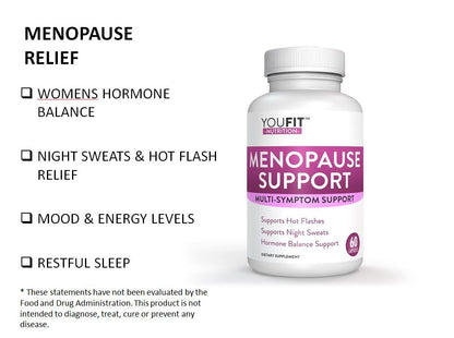 YouFit Nutrition Menopause Relief Capsules for Women - Natural Menopause Supplements for Women - Complete Day and Night Menopause Support - Reduces Hot Flashes, Stress, Night Sweats - 30 Servings - Maple Wellness Supplements