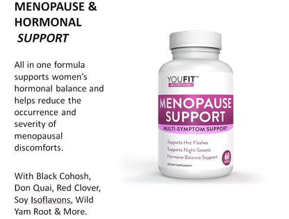 YouFit Nutrition Menopause Relief Capsules for Women - Natural Menopause Supplements for Women - Complete Day and Night Menopause Support - Reduces Hot Flashes, Stress, Night Sweats - 30 Servings - Maple Wellness Supplements