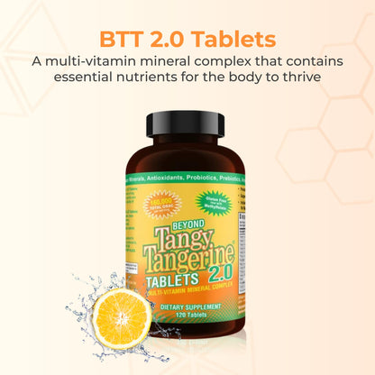 Youngevity Beyond Tangy Tangerine 2.0 Multi-Vitamin & Mineral Complex - Made with Natural & Whole Foods | 160,000 ORAC | 120 Tablets - 2-Pack - Maple Wellness Supplements