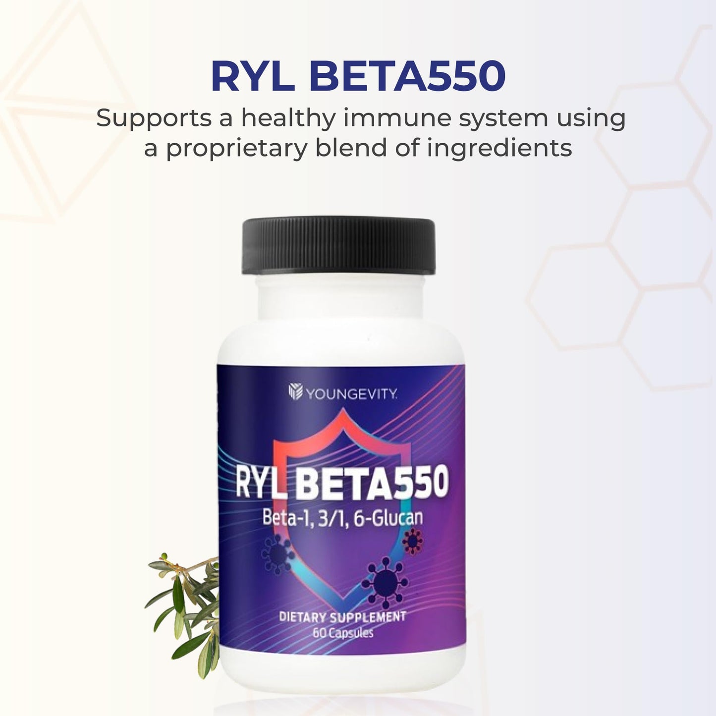 Youngevity RYL Beta550 Beta 1, 3-D Glucan Immune Support - 60 Capsules (Pack of 1) - Maple Wellness Supplements