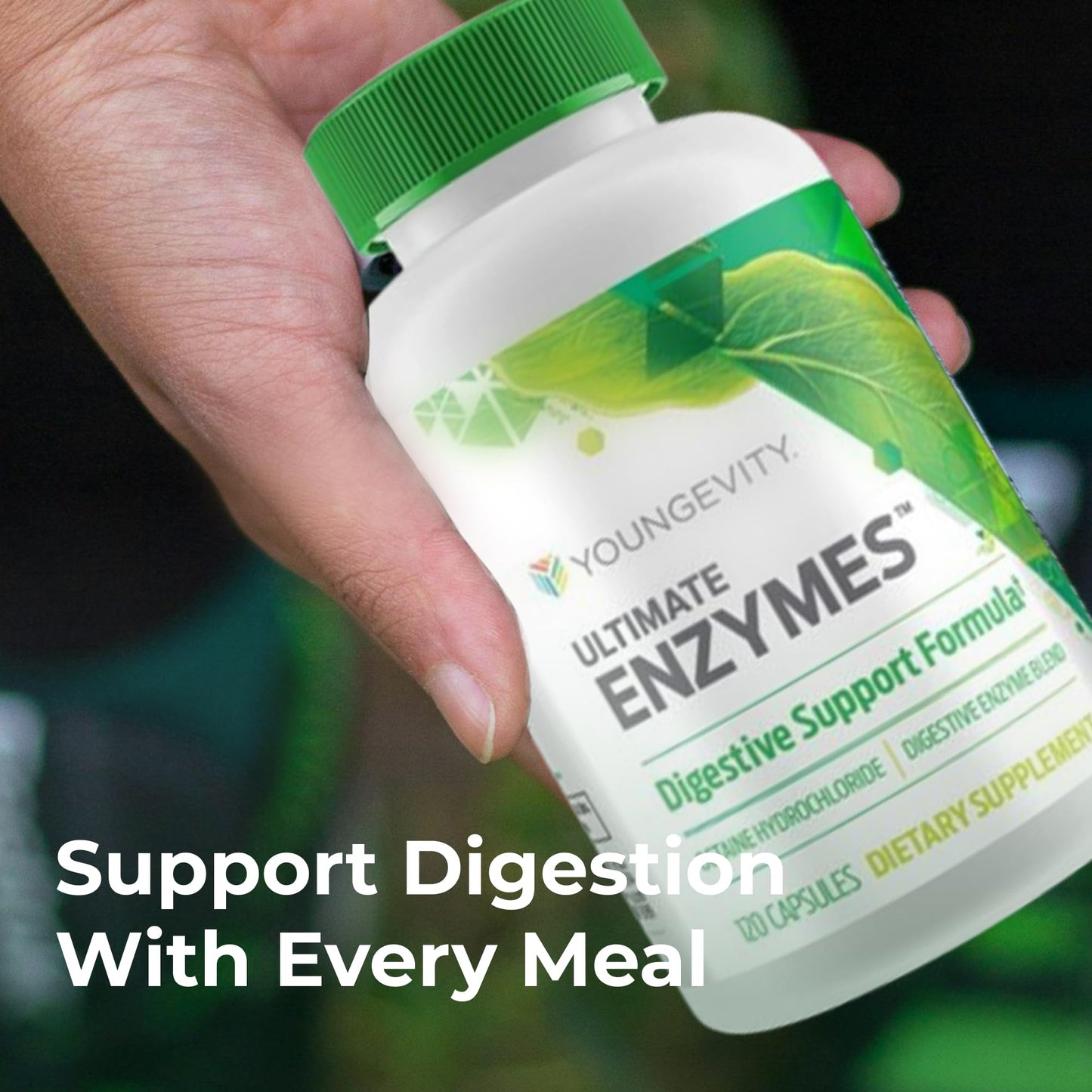 Youngevity Ultimate Enzymes® - Multi Enzymes for Digestion, Gas & Bloating Relief - Betaine HCl, Ox Bile, Pancreatine 10X, Papain 6M, Pepsin 1:3000 (120 Capsules) - Maple Wellness Supplements