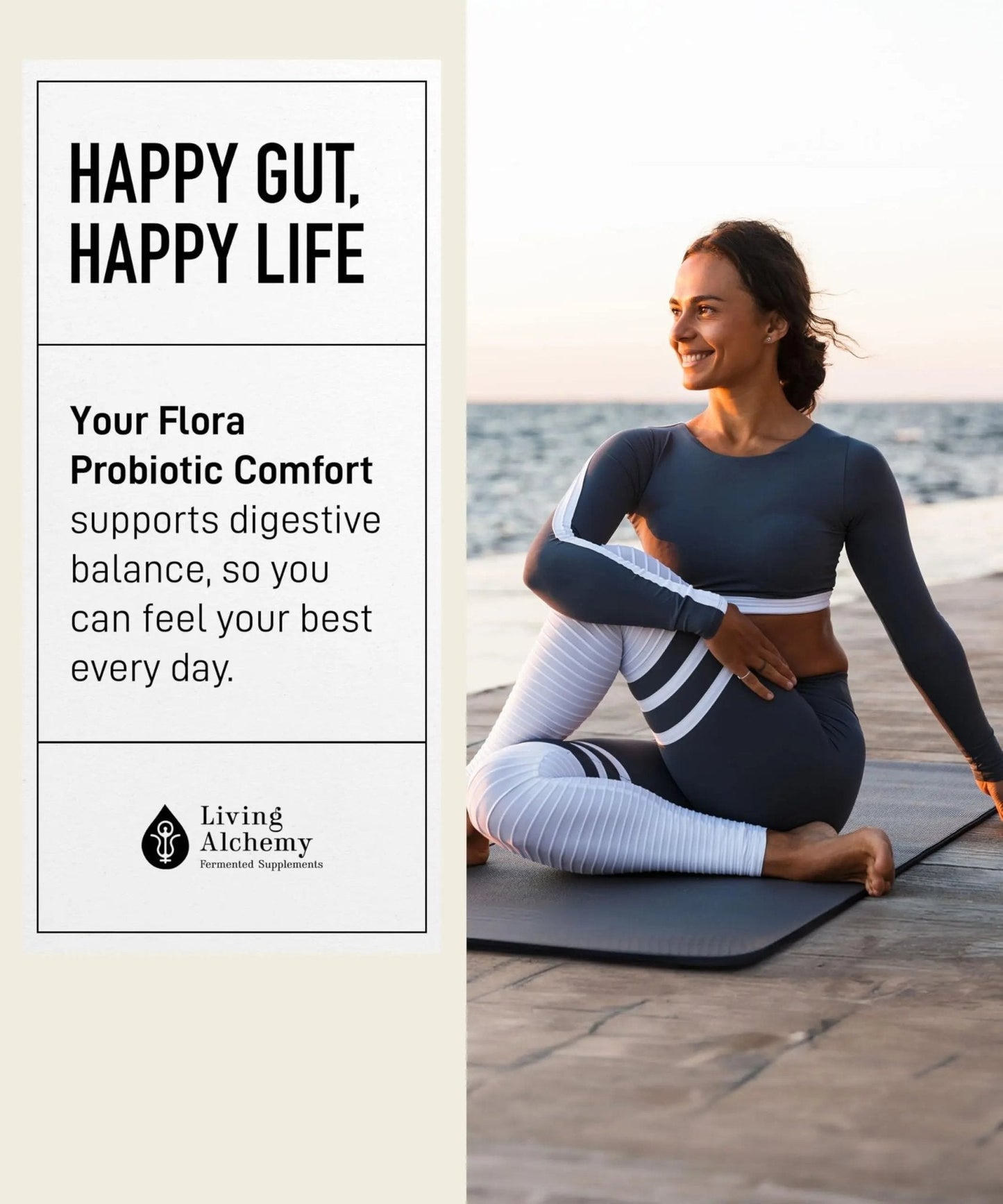 Your Flora Probiotic Comfort – Non-GMO Probiotics with Fermented Soybean, Chamomile, Fennel, Prebiotics, Digestive Enzymes for Digestion & Bloating – Prebiotics, Postbiotics – Living Alchemy, 60 Pcs - Maple Wellness Supplements