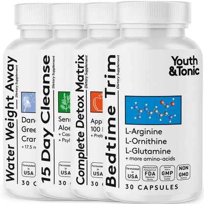 Youth & Tonic Bedtime Trim Detox Cleanse Kick Off Weight Management - 120 Pills - Maple Wellness Supplements