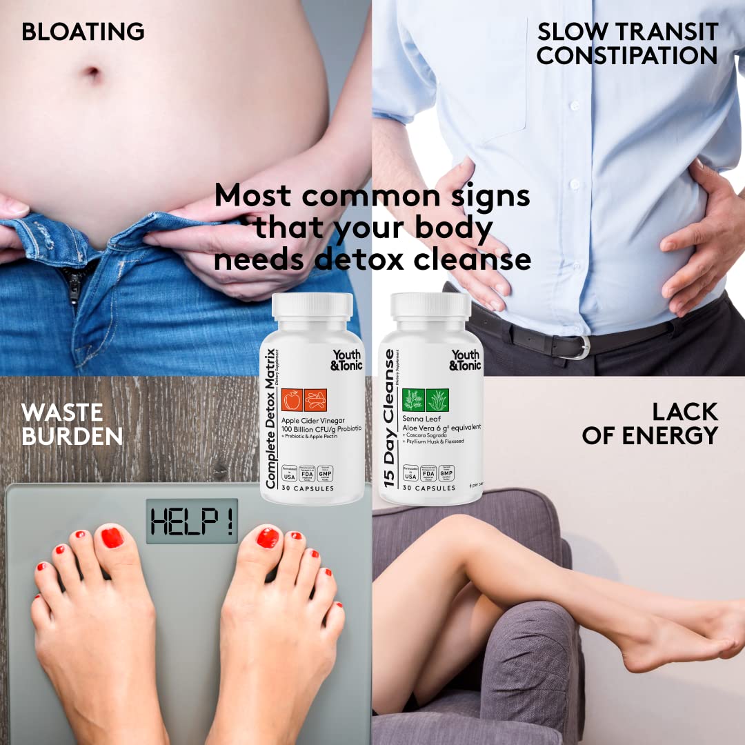 Youth & Tonic Bedtime Trim Detox Cleanse Kick Off Weight Management - 120 Pills - Maple Wellness Supplements