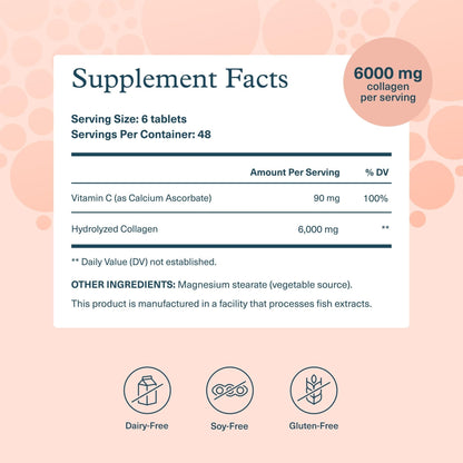 Youtheory Advanced Collagen - 6,000 mg Hydrolyzed Collagen Peptides - Includes Antioxidants & Contains Vitamin C - Hair Growth, Nails, Joint Health & Bone Support - Maple Wellness Supplements
