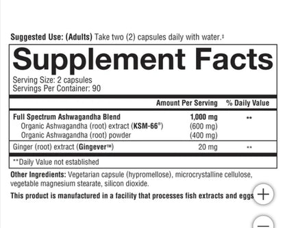 Youtheory Ashwagandha 1000mg with KSM-66 - Helps Support a Healthy Stress Response,180 Capsules (Pack of 1) - Maple Wellness Supplements