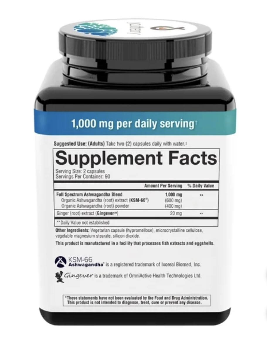 Youtheory Ashwagandha 1000mg with KSM-66 - Helps Support a Healthy Stress Response,180 Capsules (Pack of 1) - Maple Wellness Supplements