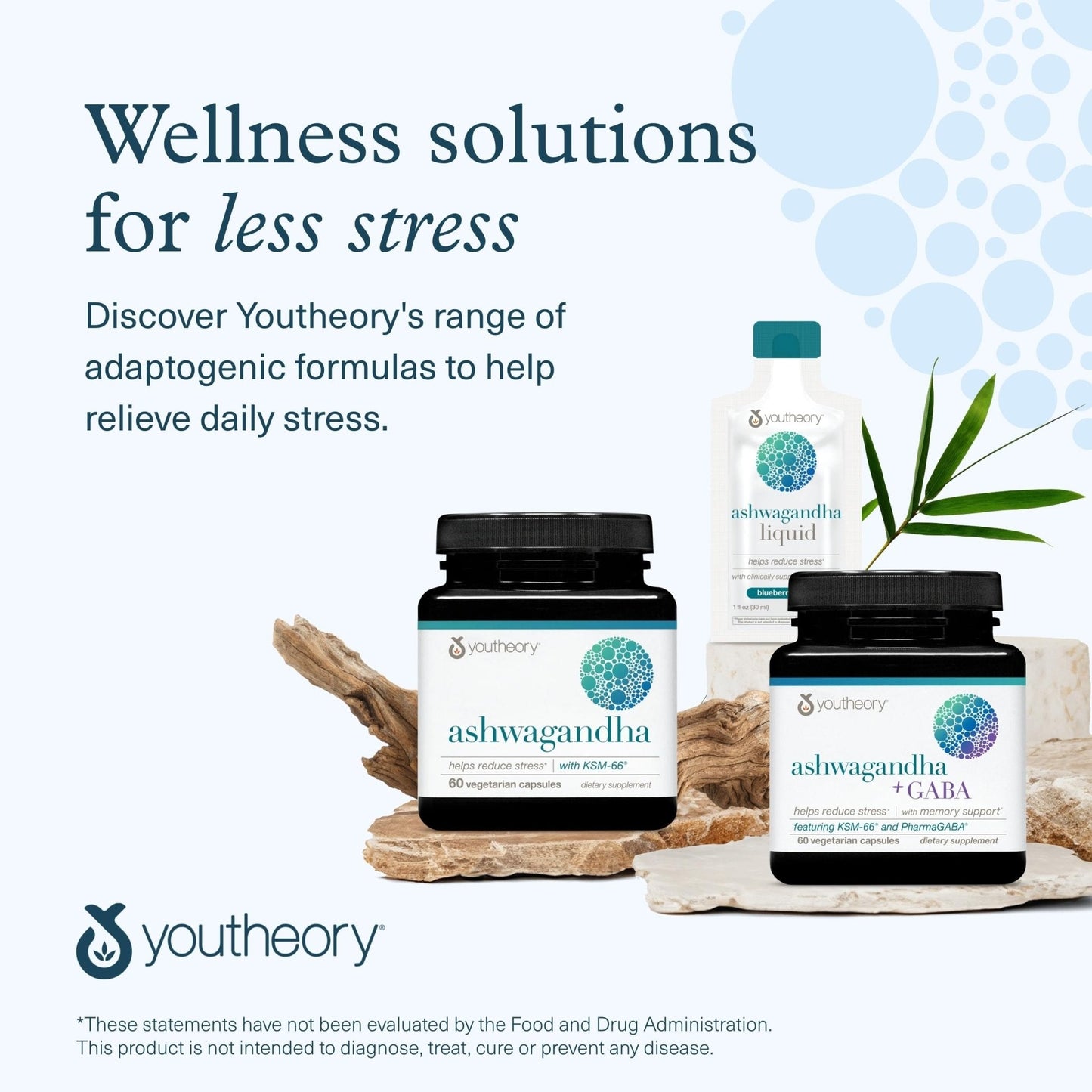 Youtheory Ashwagandha - with Organic KSM-66 Ashwagandha - Herbal Blend to Support Stress Relief & Energy Levels* - Helps Support Mood* - 60 Vegetarian Capsules (30-Day Supply) - Maple Wellness Supplements