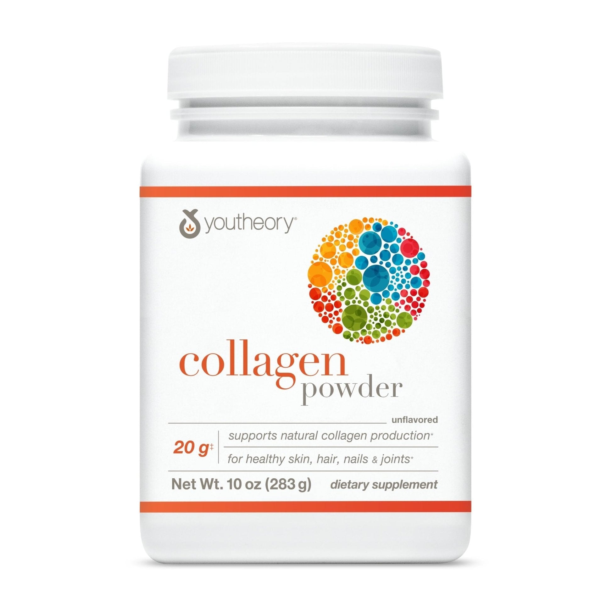 Youtheory Collagen Powder - Hydrolyzed Collagen Peptides with Vitamin C - Supports Healthy Bones, Joints & Immune System* - Unflavored - 10 oz (10-Day Supply) - Maple Wellness Supplements