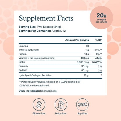 Youtheory Collagen Powder - Hydrolyzed Collagen Peptides with Vitamin C - Supports Healthy Bones, Joints & Immune System* - Unflavored - 10 oz (10-Day Supply) - Maple Wellness Supplements