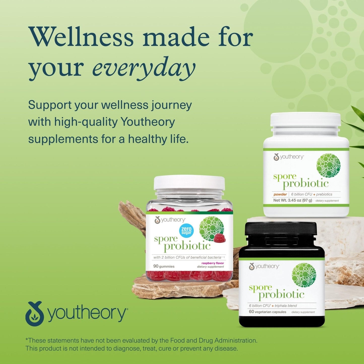 Youtheory Spore Probiotic Zero Sugar Gummy 90ct - Maple Wellness Supplements