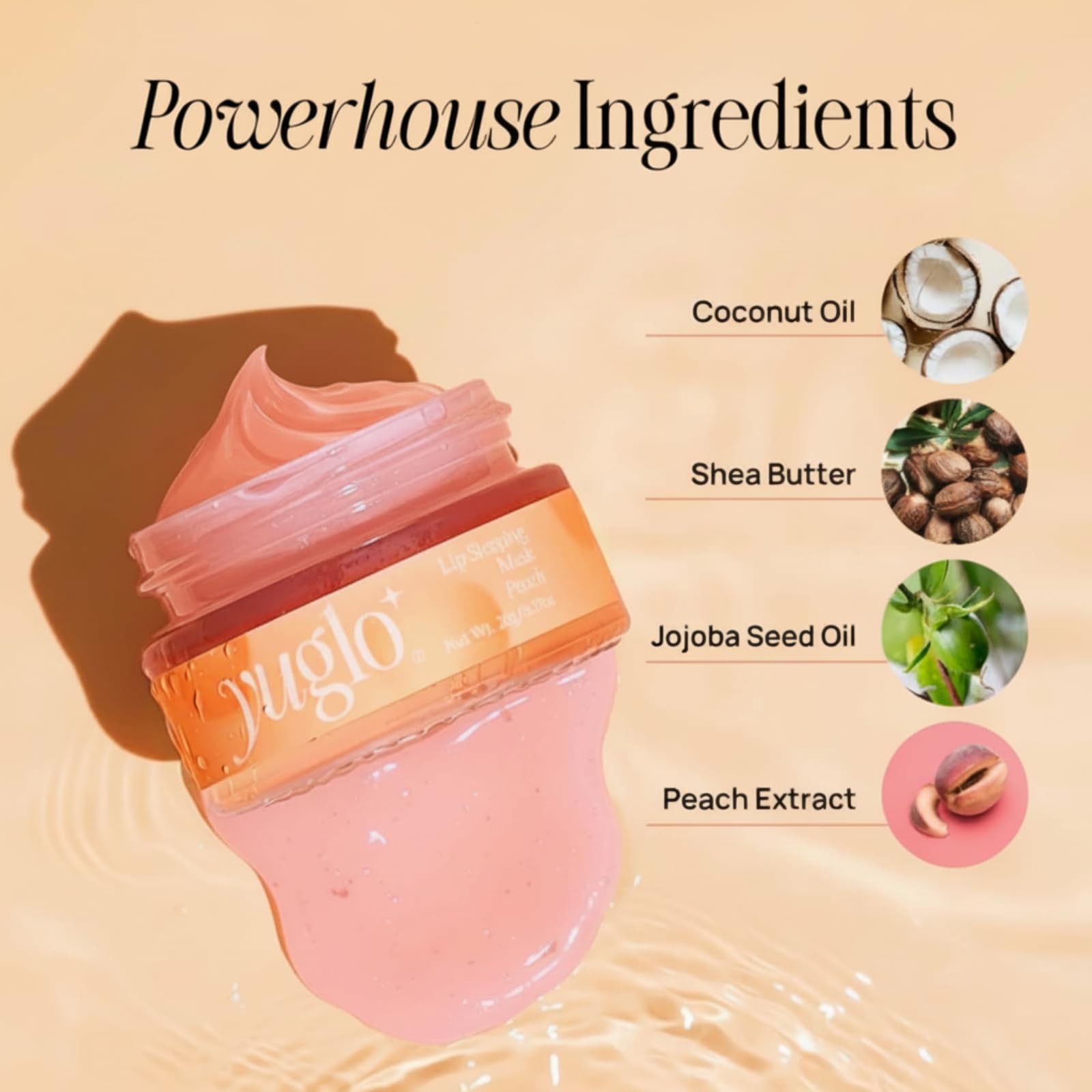 YUGLO Lip Sleeping Mask | Peach Flavor | Hydrating & Soothing Lip Treatment for  Dry, Chapped Lips - Maple Wellness Supplements