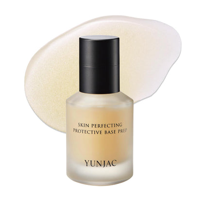 YUNJAC Base Prep Korean Primer (1.35 fl oz) – Silicone-Free Grip Makeup Base, Serum Texture for Radiant Skin, Long-Lasting Glow with Rice Ferment, Ceramide, Niacinamide, Squalane - Maple Wellness Supplements