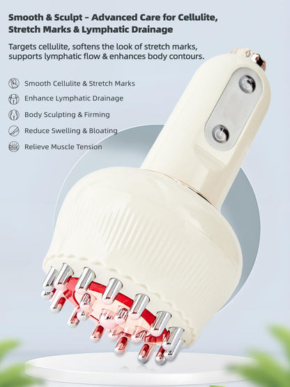 Yuonry Lymphatic Drainage Massager & Anti Cellulite Massage Tool, Helps Reduce Stretch Marks & Cellulite, for Legs, Arms & Belly, Body Sculpting Machine with Microcurrent, Light, Heat & Vibration - Maple Wellness Supplements