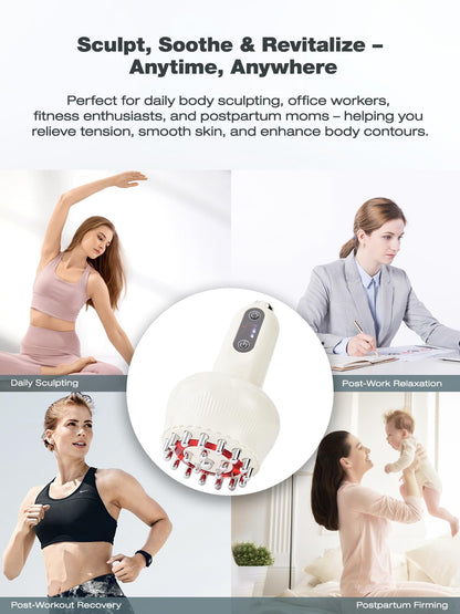 Yuonry Lymphatic Drainage Massager & Anti Cellulite Massage Tool, Helps Reduce Stretch Marks & Cellulite, for Legs, Arms & Belly, Body Sculpting Machine with Microcurrent, Light, Heat & Vibration - Maple Wellness Supplements