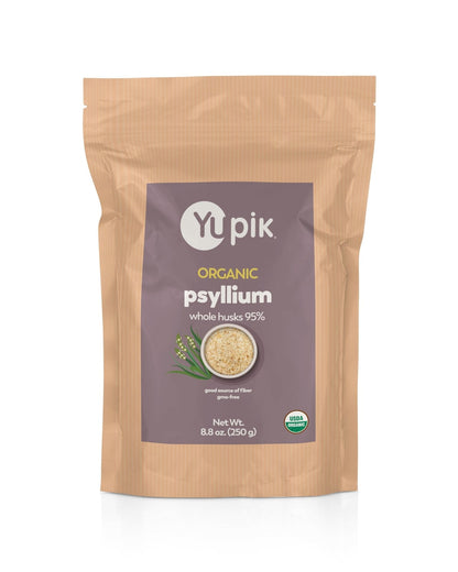 Yupik Organic Whole Husk Psyllium 8.8 Oz, 95% Purity, Soluble Fiber, USDA Certified, Non-GMO, Kosher, Gluten-Free, Sugar-Free & Fat-Free, Unflavored - Maple Wellness Supplements