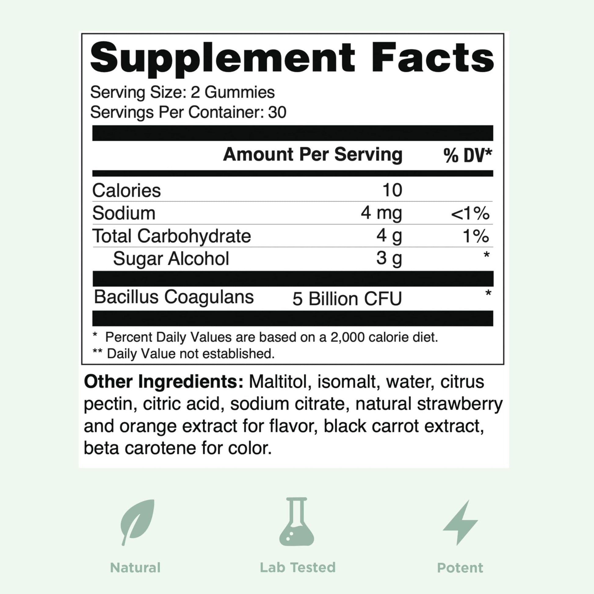 Yuve Natural Sugar Free Probiotic Gummies 5 Billion CFU, Helps with Constipation, Bloating & Leaky Gut - Vegan, Gluten-Free & Non-GMO - 60ct - Maple Wellness Supplements
