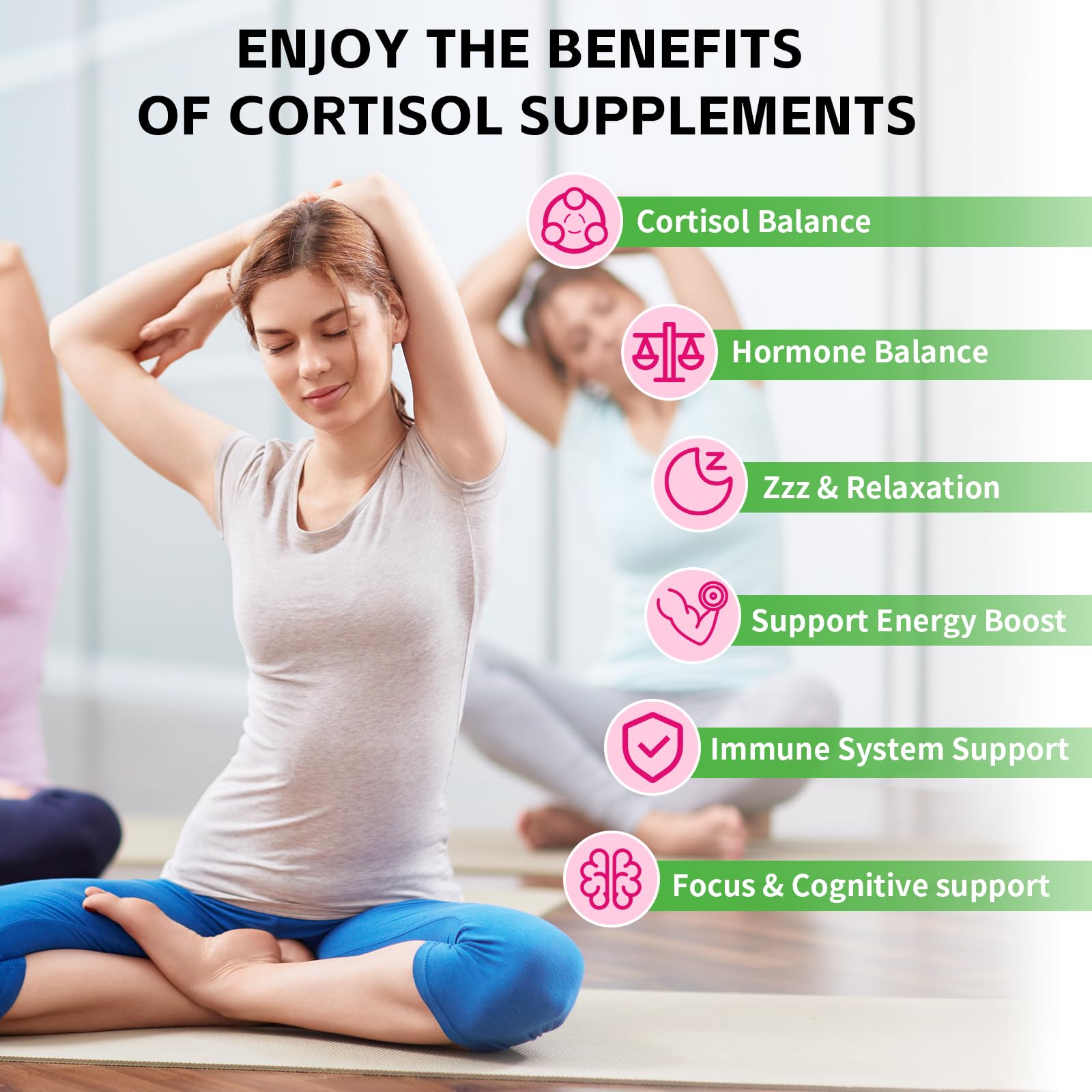 YXSW Cortisol Supplements Gummies for Women Sugar-Free Cortisol Gummies with Magnesium Glycinate Ashwagandha Rhodiola Rose for Relaxation, Focus, Zzz Support, Raspberry Flavor, 60 Count - Maple Wellness Supplements