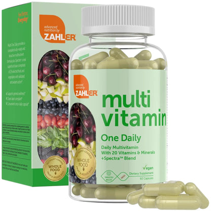 Zahler - One Daily Vegan Multivitamins for Women & Men (60 Count) Kosher Essential Vitamins & Minerals with Whole Food Spectra Blend - Maple Wellness Supplements