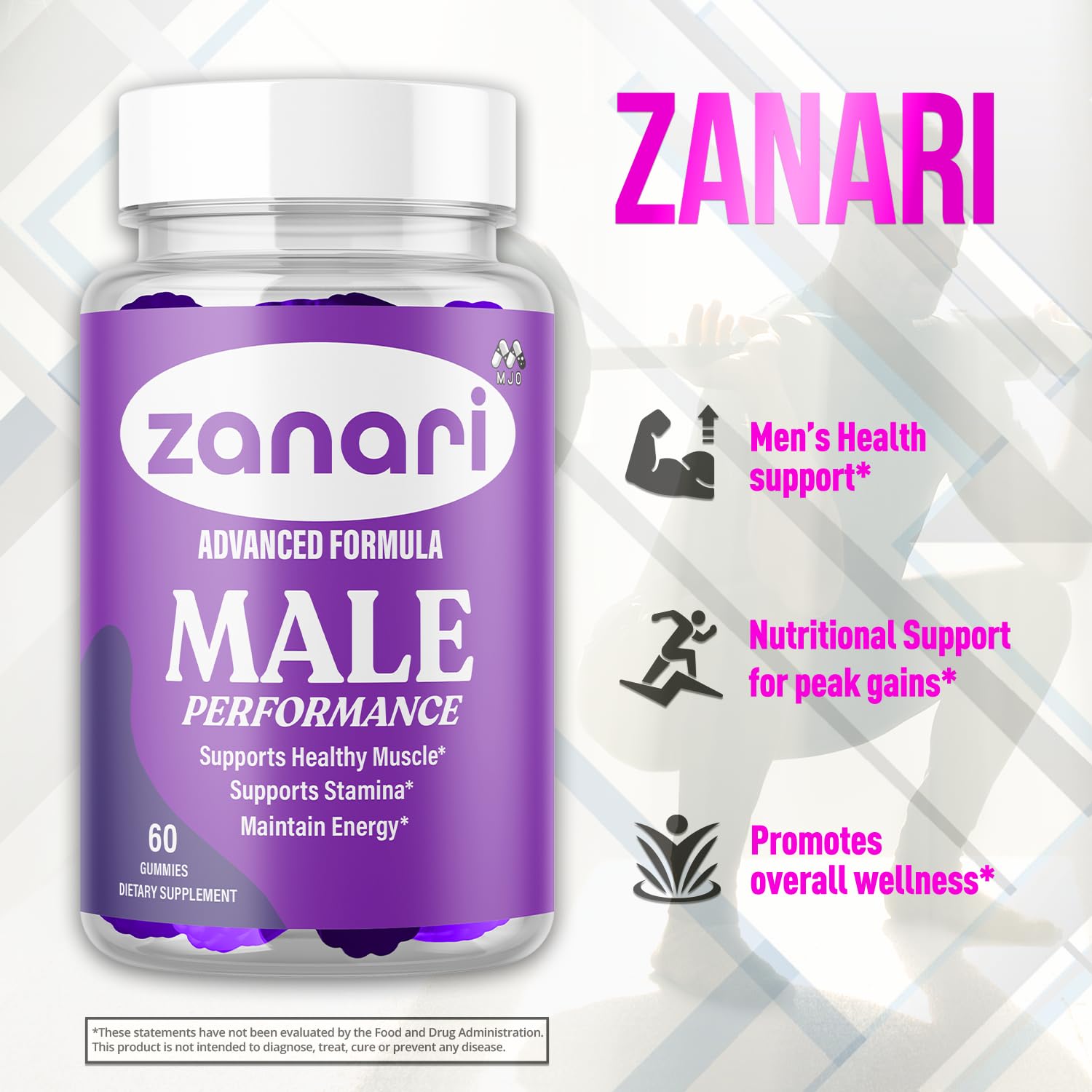 Zanari Gummies, Official Zanari Gummys for Men with All Natural Ingredients, Advanced Formula for Optimal Health & Total Wellness Support with Maximum Strength Active Lifestyle Vitamins (60 Gummies) - Maple Wellness Supplements