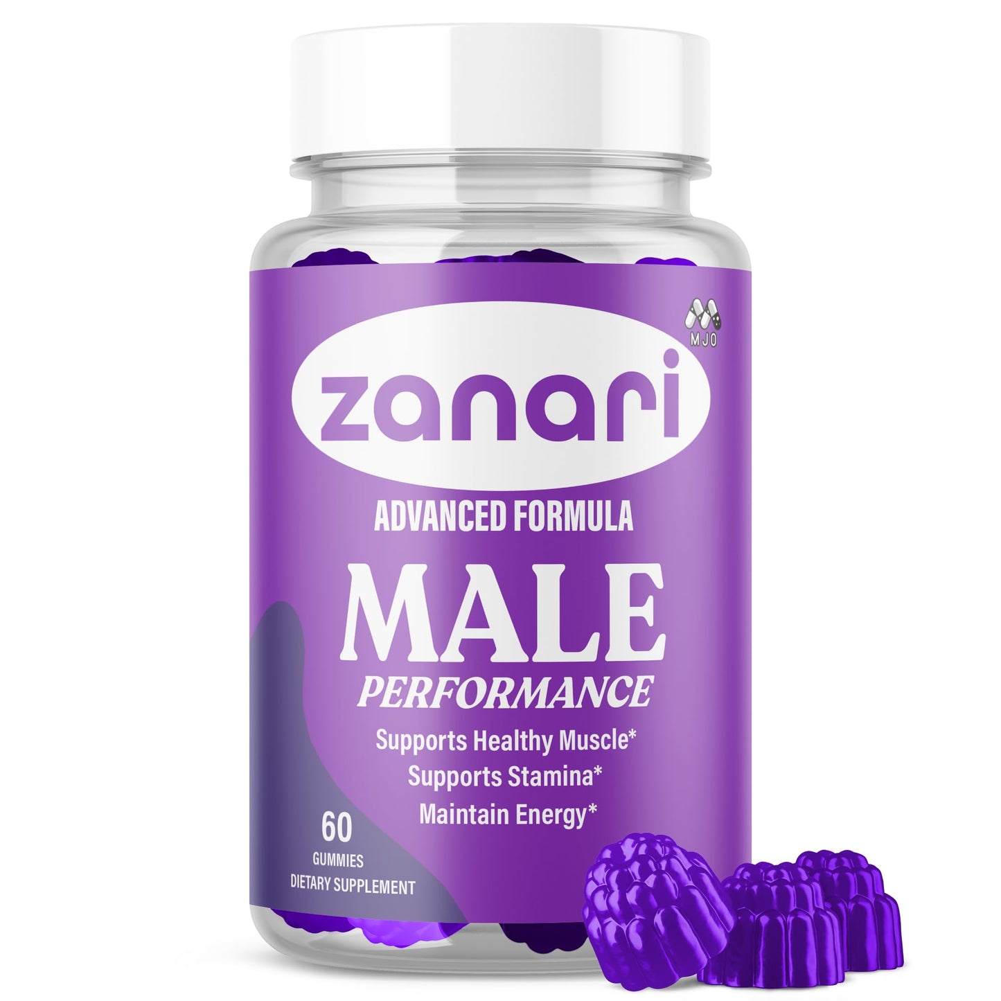 Zanari Gummies, Official Zanari Gummys for Men with All Natural Ingredients, Advanced Formula for Optimal Health & Total Wellness Support with Maximum Strength Active Lifestyle Vitamins (60 Gummies) - Maple Wellness Supplements