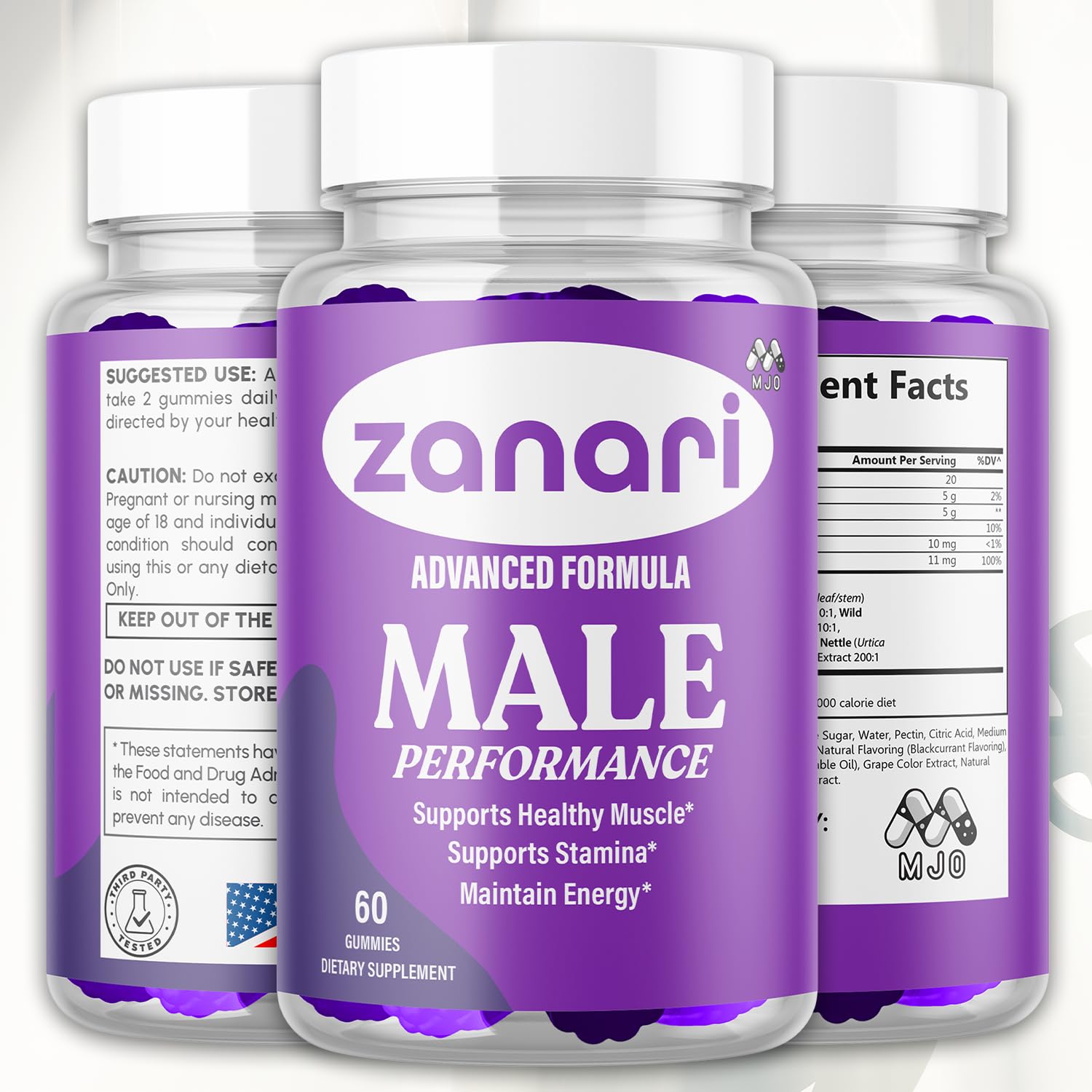 Zanari Gummies, Official Zanari Gummys for Men with All Natural Ingredients, Advanced Formula for Optimal Health & Total Wellness Support with Maximum Strength Active Lifestyle Vitamins (60 Gummies) - Maple Wellness Supplements