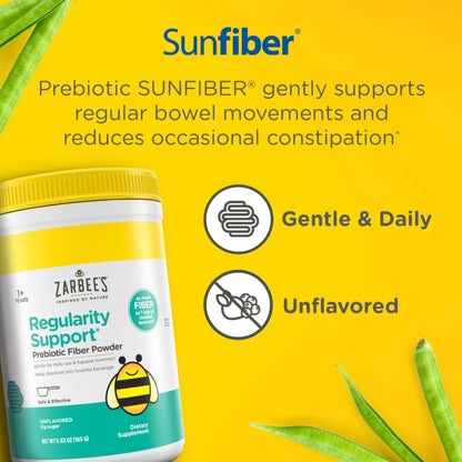 Zarbee’s Children’s Regularity Support Prebiotic Fiber Powder, Flavorless, Sugar Free, Gluten-Free, Daily Fiber Supplement - Maple Wellness Supplements