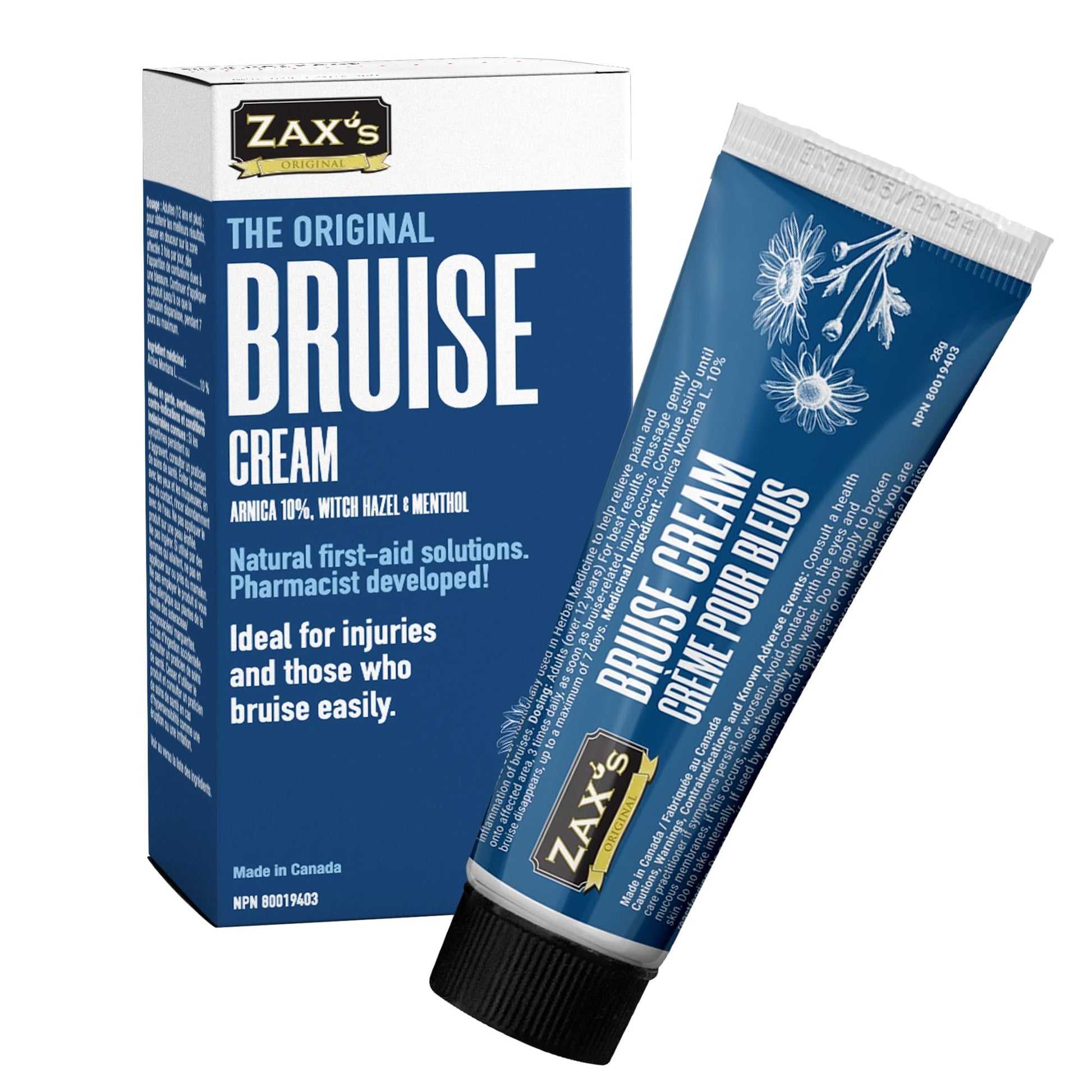ZAX'S ORIGINAL Bruise Cream - Arnica and Witch Hazel Blend, Gentle on Skin, Plant-Based Ingredients for Skin Care - 28g - Maple Wellness Supplements